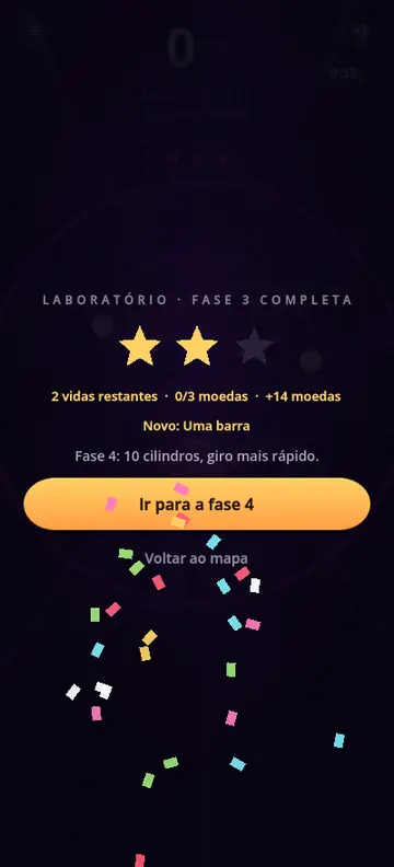 Fase completa com estrelas