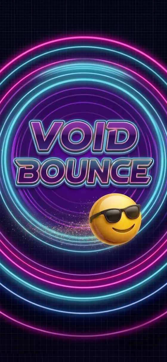 Tela de abertura do Void Bounce com a bola de óculos escuros