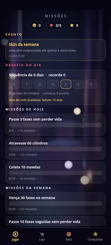 Tela de missões